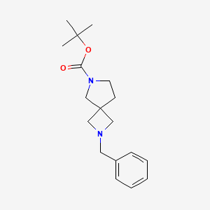 tert-Butyl 2-benzyl-2,6-diazaspiro[3.4]octane-6-carboxylate chemical structure (CAS 1202179-27-8)