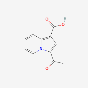 3-Acetylindolizine-1-carboxylic acid chemical structure (CAS 120221-69-4)