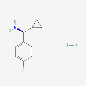 (S)-Cyclopropyl(4-fluorophenyl)methanamine hydrochloride chemical structure (CAS 1202478-48-5)