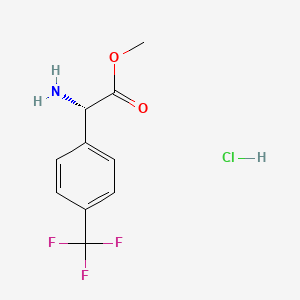 Methyl (S)-2-amino-2-(4-(trifluoromethyl)phenyl)acetate hydrochloride chemical structure (CAS 1202652-88-7)