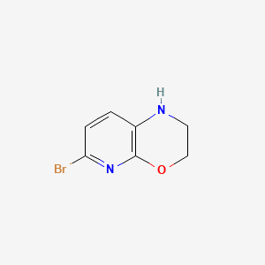 6-Bromo-2,3-dihydro-1H-pyrido[2,3-b][1,4]oxazine chemical structure (CAS 1203499-17-5)
