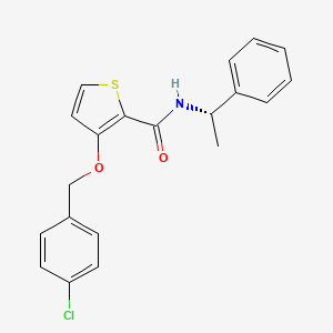 (S)-3-((4-Chlorobenzyl)oxy)-N-(1-phenylethyl)thiophene-2-carboxamide chemical structure (CAS 1203680-76-5)