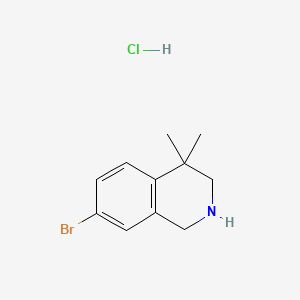 7-Bromo-4,4-dimethyl-1,2,3,4-tetrahydroisoquinoline hydrochloride chemical structure (CAS 1203684-66-5)