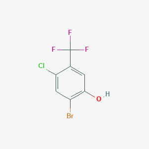 2-Bromo-4-chloro-5-(trifluoromethyl)phenol chemical structure (CAS 1203898-21-8)