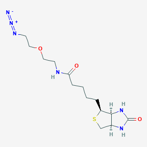 N-(2-(2-Azidoethoxy)ethyl)-5-((3aS,4S,6aR)-2-oxohexahydro-1H-thieno[3,4-d]imidazol-4-yl)pentanamide chemical structure (CAS 1204085-48-2)