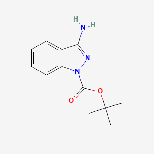 tert-Butyl 3-amino-1H-indazole-1-carboxylate chemical structure (CAS 1204298-58-7)