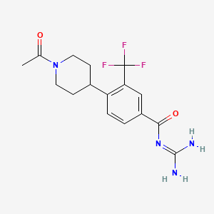 4-(1-Acetyl-4-piperidinyl)-N-(aminoiminomethyl)-3-(trifluoromethyl)benzamide chemical structure (CAS 1204329-34-9)