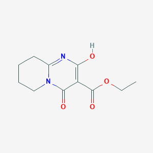 Ethyl 2-hydroxy-4-oxo-6,7,8,9-tetrahydro-4h-pyrido[1,2-a]pyrimidine-3-carboxylate chemical structure (CAS 1204419-95-3)