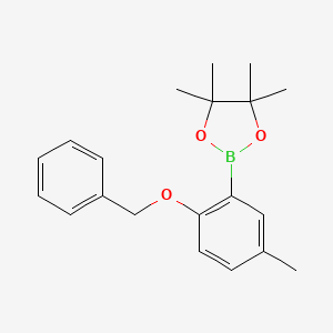 2-(2-(Benzyloxy)-5-methylphenyl)-4,4,5,5-tetramethyl-1,3,2-dioxaborolane chemical structure (CAS 1204580-85-7)