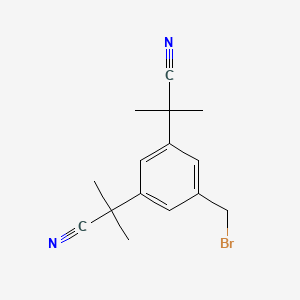 2,2'-(5-(Bromomethyl)-1,3-phenylene)bis(2-methylpropanenitrile) chemical structure (CAS 120511-84-4)