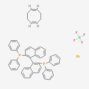 [(R)-2,2'-Bis(diphenylphosphino)-1,1-binaphthyl]rhodium(I)(cyclooctadiene) tetrafluoroborate chemical structure (CAS 120521-81-5)