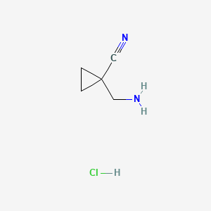 1-(Aminomethyl)cyclopropanecarbonitrile hydrochloride chemical structure (CAS 1205544-78-0)