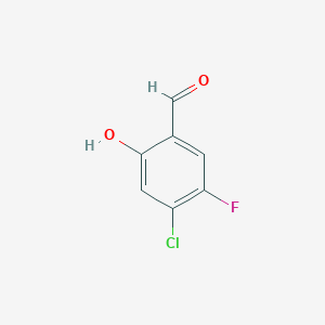 4-Chloro-5-fluoro-2-hydroxybenzaldehyde chemical structure (CAS 1205551-36-5)