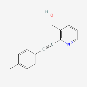 (2-(p-Tolylethynyl)pyridin-3-yl)methanol chemical structure (CAS 1205555-51-6)