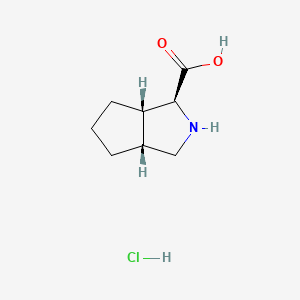 (1S,3aR,6aS)-Octahydrocyclopenta[c]pyrrole-1-carboxylic acid hydrochloride chemical structure (CAS 1205676-44-3)