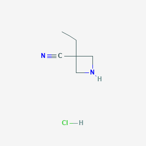 3-Ethylazetidine-3-carbonitrile hydrochloride chemical structure (CAS 1205750-03-3)