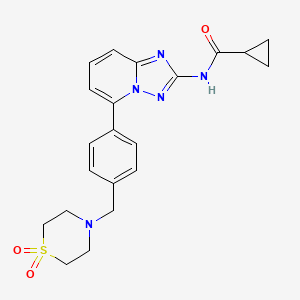 N-(5-(4-((1,1-Dioxidothiomorpholino)methyl)phenyl)-[1,2,4]triazolo[1,5-a]pyridin-2-yl)cyclopropanecarboxamide chemical structure (CAS 1206161-97-8)