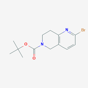 tert-Butyl 2-bromo-7,8-dihydro-1,6-naphthyridine-6(5H)-carboxylate chemical structure (CAS 1206247-74-6)