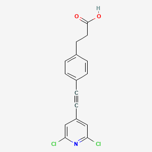 3-(4-((2,6-Dichloropyridin-4-yl)ethynyl)phenyl)propanoic acid chemical structure (CAS 1206629-08-4)