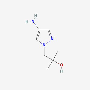 1-(4-Amino-1H-pyrazol-1-yl)-2-methylpropan-2-ol chemical structure (CAS 1206640-59-6)