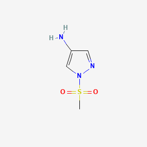 1-(Methylsulfonyl)-1H-pyrazol-4-amine chemical structure (CAS 1206641-28-2)