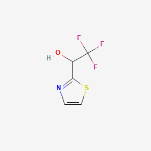 2,2,2-Trifluoro-1-(thiazol-2-yl)ethanol chemical structure (CAS 1206673-52-0)