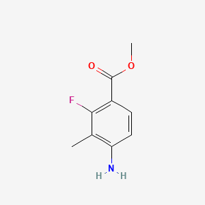 Methyl 4-amino-2-fluoro-3-methylbenzoate chemical structure (CAS 1206680-26-3)