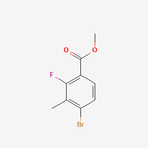 Methyl 4-bromo-2-fluoro-3-methylbenzoate chemical structure (CAS 1206680-27-4)
