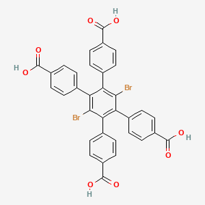3',6'-Dibromo-4',5'-bis(4-carboxyphenyl)-[1,1':2',1''-terphenyl]-4,4''-dicarboxylic acid chemical structure (CAS 1206802-27-8)