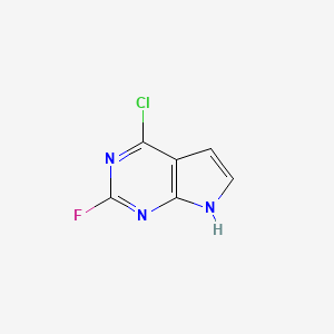 4-Chloro-2-fluoro-7H-pyrrolo[2,3-d]pyrimidine chemical structure (CAS 1206825-32-2)