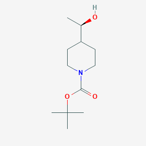 tert-Butyl (R)-4-(1-hydroxyethyl)piperidine-1-carboxylate chemical structure (CAS 1206830-71-8)