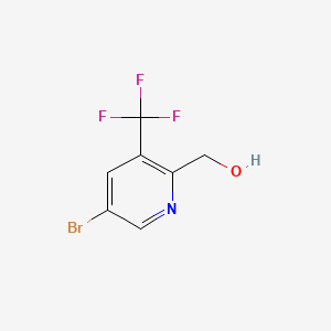 (5-Bromo-3-(trifluoromethyl)pyridin-2-yl)methanol chemical structure (CAS 1206968-90-2)