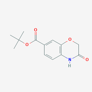 tert-Butyl 3-oxo-3,4-dihydro-2H-benzo[b][1,4]oxazine-7-carboxylate chemical structure (CAS 1206970-38-8)