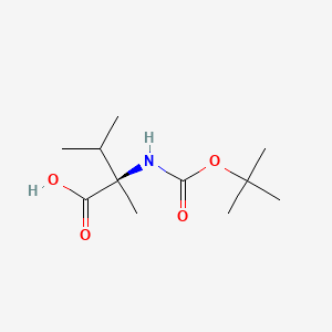 (R)-2-((tert-Butoxycarbonyl)amino)-2,3-dimethylbutanoic acid chemical structure (CAS 1207060-56-7)
