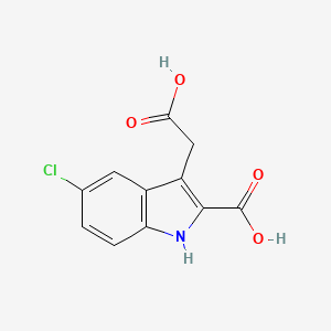 3-(Carboxymethyl)-5-chloro-1H-indole-2-carboxylic acid chemical structure (CAS 120716-95-2)