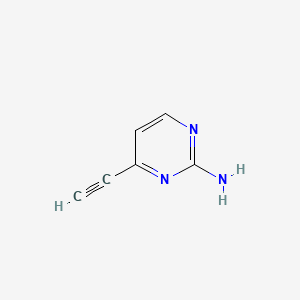 4-Ethynylpyrimidin-2-amine chemical structure (CAS 1207175-18-5)