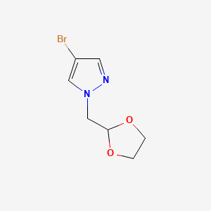 1-((1,3-Dioxolan-2-yl)methyl)-4-bromo-1H-pyrazole chemical structure (CAS 1207175-26-5)