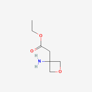 Ethyl 2-(3-aminooxetan-3-yl)acetate chemical structure (CAS 1207175-54-9)