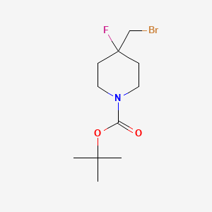 tert-Butyl 4-(bromomethyl)-4-fluoropiperidine-1-carboxylate chemical structure (CAS 1207176-24-6)