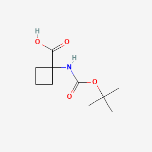 1-((tert-Butoxycarbonyl)amino)cyclobutanecarboxylic acid chemical structure (CAS 120728-10-1)