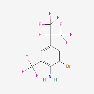 2-Bromo-4-(perfluoropropan-2-yl)-6-(trifluoromethyl)aniline chemical structure (CAS 1207314-86-0)