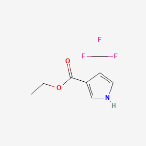 Ethyl 4-(trifluoromethyl)-1H-pyrrole-3-carboxylate chemical structure (CAS 120732-04-9)