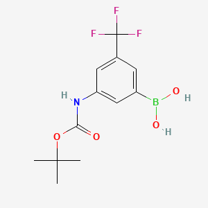 (3-((tert-Butoxycarbonyl)amino)-5-(trifluoromethyl)phenyl)boronic acid chemical structure (CAS 1207351-03-8)