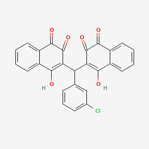 3,3'-((3-Chlorophenyl)methylene)bis(4-hydroxynaphthalene-1,2-dione) chemical structure (CAS 1207380-27-5)