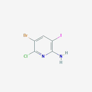 5-Bromo-6-chloro-3-iodopyridin-2-amine chemical structure (CAS 1207625-23-7)