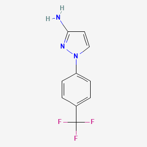 1-(4-(Trifluoromethyl)phenyl)-1H-pyrazol-3-amine chemical structure (CAS 1207891-03-9)
