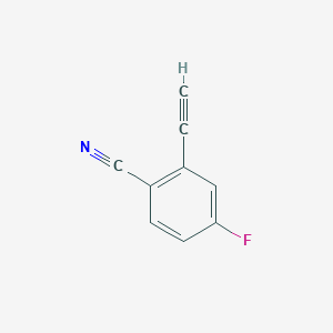 2-Ethynyl-4-fluorobenzonitrile chemical structure (CAS 1208076-36-1)