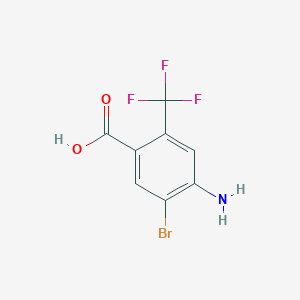 4-Amino-5-bromo-2-(trifluoromethyl)benzoic acid chemical structure (CAS 1208076-77-0)