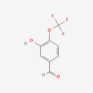 3-Hydroxy-4-(trifluoromethoxy)benzaldehyde chemical structure (CAS 1208078-41-4)
