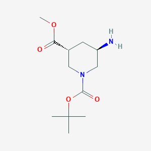 1-tert-Butyl 3-methyl trans-5-aminopiperidine-1,3-dicarboxylate chemical structure (CAS 1208359-58-3)